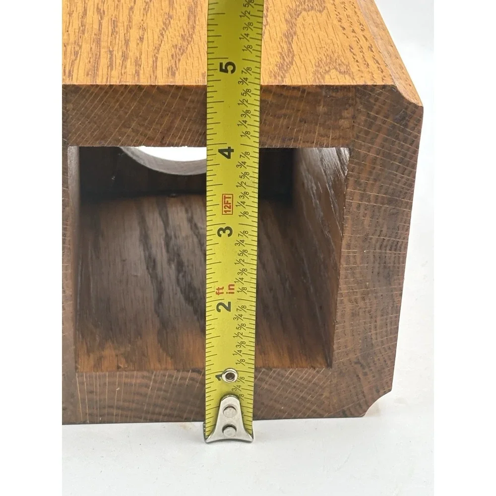 Vintage Oak Wood Tissue Box Dispenser Cover